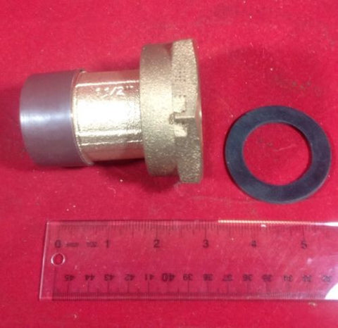 1-1/2" Water Meter Coupling, LEAD-FREE brass, Female Swivel Meter Nut x Male NPT