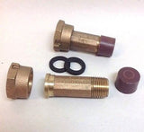 (LOT/12) Water Meter Couplings, LEAD-FREE Brass, 5/8" meter nut x 1/2" Male NPT