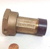 1" Water Meter Coupling, LEAD-FREE brass, 1" Fem Swivel Meter x 1" male NPT