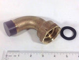 1" ANGLE Water Meter Coupling, NO-LEAD Brass 1" Swivel Cplg. nut x 1" NPT