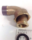 1" ANGLE Water Meter Coupling, NO-LEAD Brass 1" Swivel Cplg. nut x 1" NPT