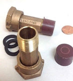 (LOT/12) Water Meter Couplings, LEAD-FREE Brass, 5/8" meter nut x 1/2" Male NPT