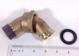 1" ANGLE Water Meter Coupling, NO-LEAD Brass 1" Swivel Cplg. nut x 1" NPT