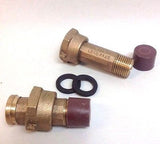 PAIR 1/2" Water Meter Coupling, LEAD-FREE Brass, 5/8" meter nut x 1/2" Male NPT