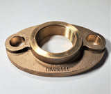 2" Lead-free Brass Oval 2-bolt Water Meter Flange For 2" Water Meter W/ Gasket