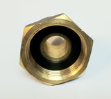 5/8" Water Meter Coupling, LEAD FREE Brass, Swivel Nut x 1/2 PEX  Tubing Barb