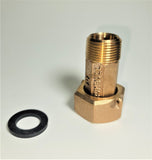 3/4" Water Meter Coupling, LEAD-FREE brass, 3/4" Fem swivel nut x 3/4" male NPT