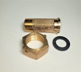 3/4" Water Meter Coupling, LEAD-FREE brass, 3/4" Fem swivel nut x 3/4" male NPT