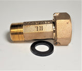 3/4" Water Meter Coupling, LEAD-FREE brass, 3/4" Fem swivel nut x 3/4" male NPT