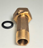 1/2" Water Meter Coupling, LEAD-FREE Brass 5/8" Swivel Coupling nut x 1/2" NPT