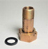 1/2" Water Meter Coupling, LEAD-FREE Brass 5/8" Swivel Coupling nut x 1/2" NPT