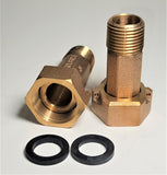 1/2" Water Meter Coupling, LEAD-FREE Brass 5/8" Swivel Coupling nut x 1/2" NPT