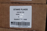 100 Wire Marking Flags, 2.5" x 3.5" WHITE polyethylene 3 mil flag, 21" long wire