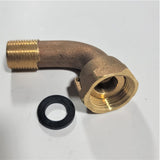 1/2" ANGLE Water Meter Coupling, NO-LEAD Brass 5/8" Swivel Cplg. nut x 1/2" NPT