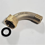 3/4" ANGLE Water Meter Coupling, NO-LEAD Brass 3/4" Swivel Cplg. nut x 3/4" NPT