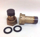 PAIR 1" Water Meter Coupling, LEAD-FREE brass, 1" Female Swivel meter nut x 1" NPT Male