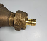 5/8" Water Meter Coupling, LEAD FREE Brass, Swivel Nut x 1/2 PEX  Tubing Barb