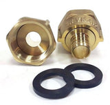 3/4" Water Meter Coupling, LEAD FREE Brass, Swivel Nut x 3/4" PEX  Tubing Barb