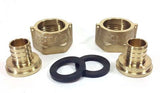 3/4" Water Meter Coupling, LEAD FREE Brass, Swivel Nut x 3/4" PEX  Tubing Barb